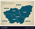 Modern map - south yorkshire metropolitan county Vector Image