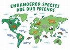 'Endangered species map' Poster by Simon Darren | Displate