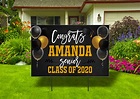 Senior Graduation Class of 2020 Yard Sign. Gold Yard Sign. | Etsy