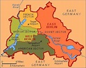 Map of Berlin divided into sectors or zones; after WWII and during the ...