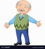 Cartoon happy senior elderly old man Royalty Free Vector | Dibujar ...