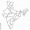 High resolution transparent latest state outline map of India ...