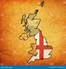 Inglaterra No Mapa Político Do Reino Unido Ilustração Stock ...