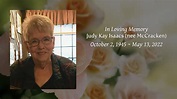 Judy Kay Isaacs (nee McCracken) - Tribute Video