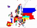 Europe Flags on World Map - Coverdrone Europe