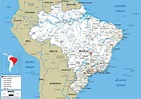 Gedetailleerde kaart van Brazilië - Brazilië gedetailleerde kaart (Zuid ...