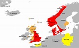 Map of Denmark at its peak under Canute the Great,... - Maps on the Web