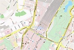 Hauptbahnhof-Stadtplan mit Satellitenbild und Hotels von Stuttgart