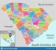 Mapa Do Estado Da Carolina Sul Usa Ilustração do Vetor - Ilustração de ...