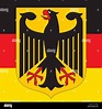 Germany coat of arms and flag, official symbols of the nation Stock ...