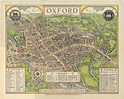 Old Oxford pictorial map by Spencer Hoffman, 1929 - University and Col ...
