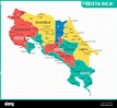 El mapa detallado de Costa Rica con regiones o estados. División ...