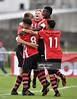 Leigh Kavanagh of Southampton celebrates with team mates after... News ...