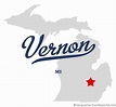 Map of Vernon, Shiawassee County, MI, Michigan