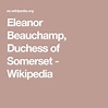 Eleanor Beauchamp, Duchess of Somerset - Wikipedia | Duchess, Eleanor ...