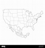 Estados Unidos y México Mapa político de las divisiones administrativas ...