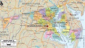 Detailed Political Map of Maryland - Ezilon Maps