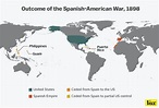 Map of land gained/lost after Spanish-American War.