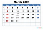 Free Printable March 2020 Calendar With Holidays
