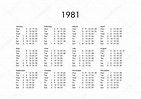 Calendario del año 1981 — Foto de stock © claudiodivizia #111230078