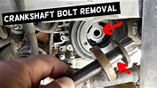 HOW TO REMOVE CRANKSHAFT PULLEY BOLT STUCK - YouTube