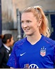 Sam Mewis makes her way to the pitch for warmups before the USA Victory ...