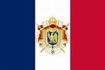 The flag of the First French Empire with the Imperial Coat of arms : r ...