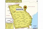 Buy Printed Location Map of Augusta, Georgia