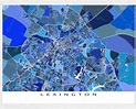 Lexington KY Map of Lexington Kentucky City Maps Blue - Etsy