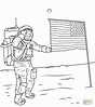 Neil Armstrong on the Moon coloring page | Free Printable Coloring Pages