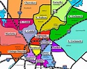 Atlanta suburbios mapa - Mapa de los suburbios de Atlanta (Estados ...