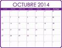 Calendario Octubre 2014 | Calendarios para imprimir