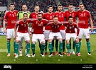 Budapest, Hungary. 29th March, 2015. Hungarian national team before ...