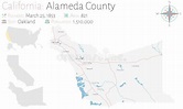Mapa Del Condado De Alameda En California Ilustración del Vector ...