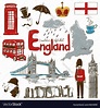 Collection of england icons Royalty Free Vector Image