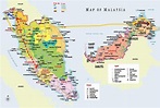 马来西亚国家地图上，马来西亚地图(东南亚洲-亚洲)