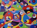 Raindrops 1 abstract contemporary painting by artist Bruce Gray | Art ...