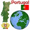 Portugal en el mapa del mundo — Vector de stock #85970344 — Depositphotos
