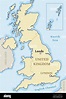 Leeds map location - city marked in United Kingdom (UK map). Vector ...