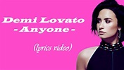 Demi Lovato - Anyone - lyrics video - YouTube