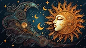 Premium AI Image | Celestial Harmony Artistic Sun and Moon