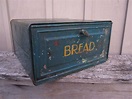 Vintage Antique Metal Tin Bread box green | Etsy | Retro bread box ...