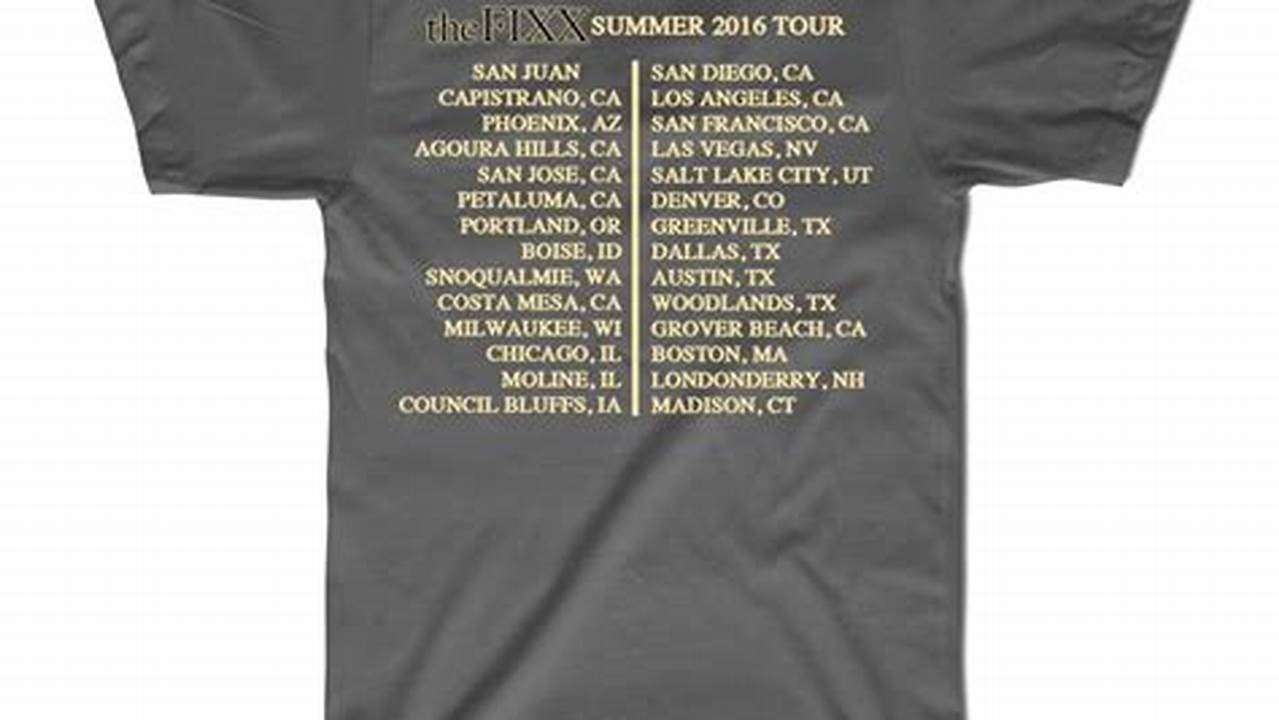 ( 4 ) 2015 Summer Tour ( 16 ) 2016 Tour (Deception With Tact) ( 26 ) 2017 U.s., 2024