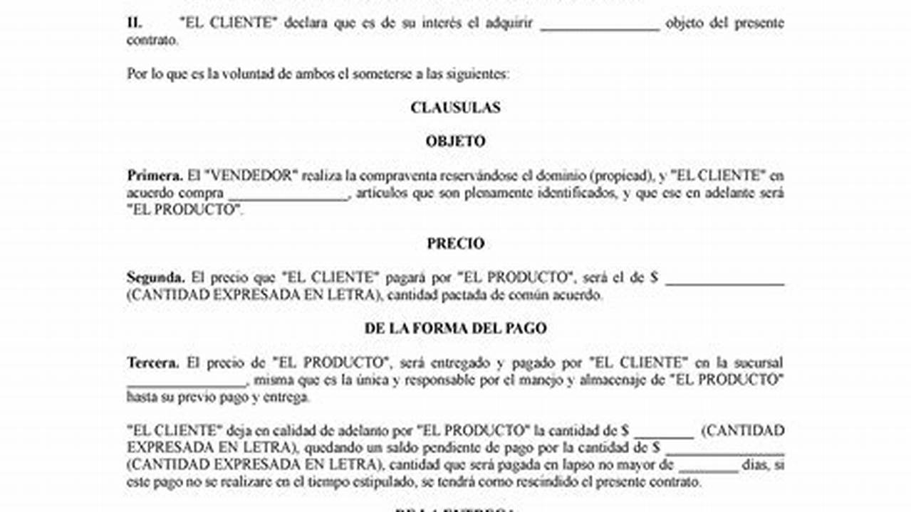 ¿Qué Es El Modelo De Contrato De Compraventa Con Reserva De Dominio?, MX Modelo