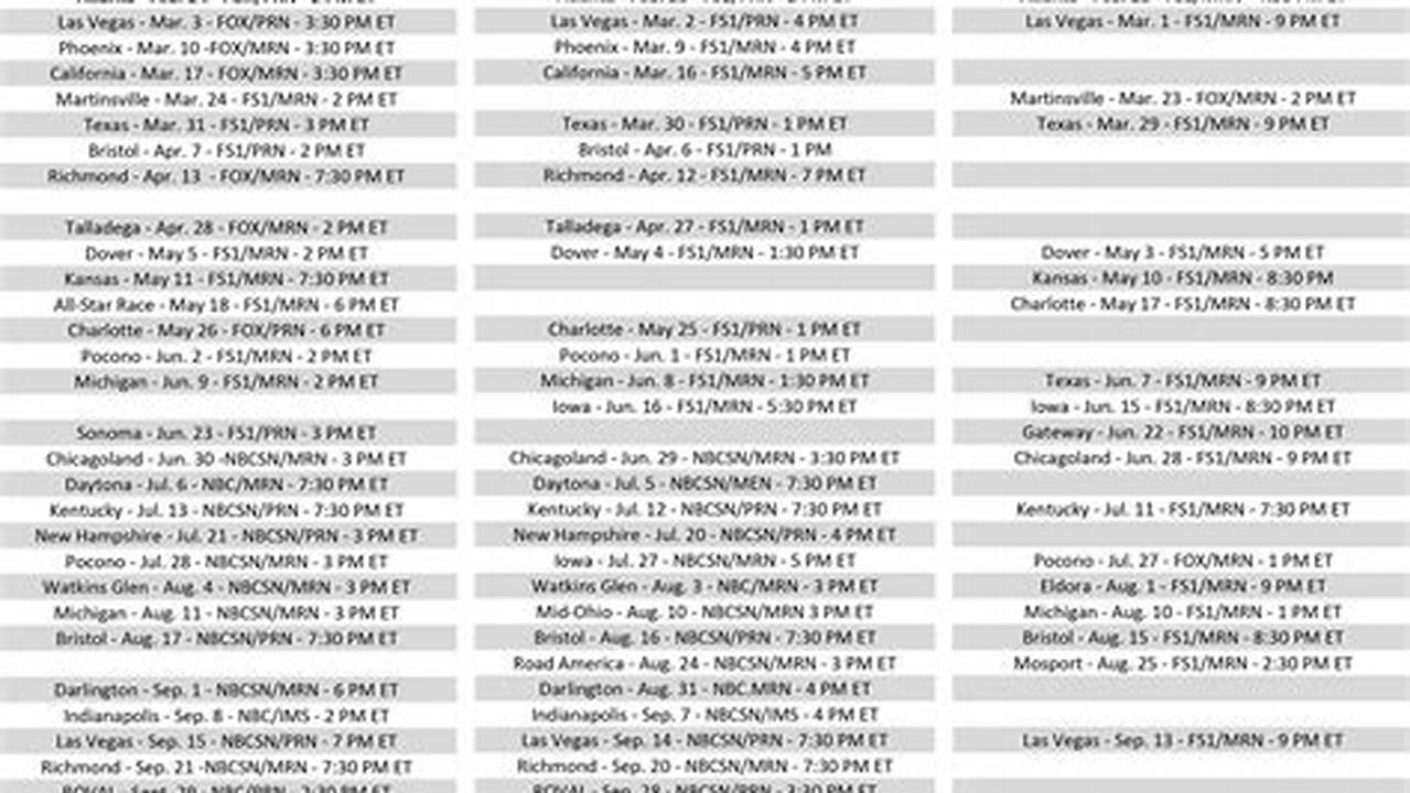 141 Speedway 2024 Schedule