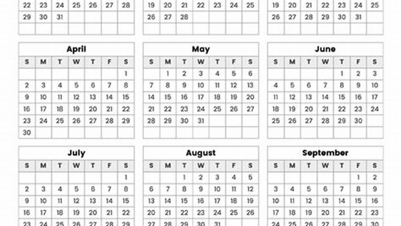 2023-2024 Calendar At A Glance Printable Free Word