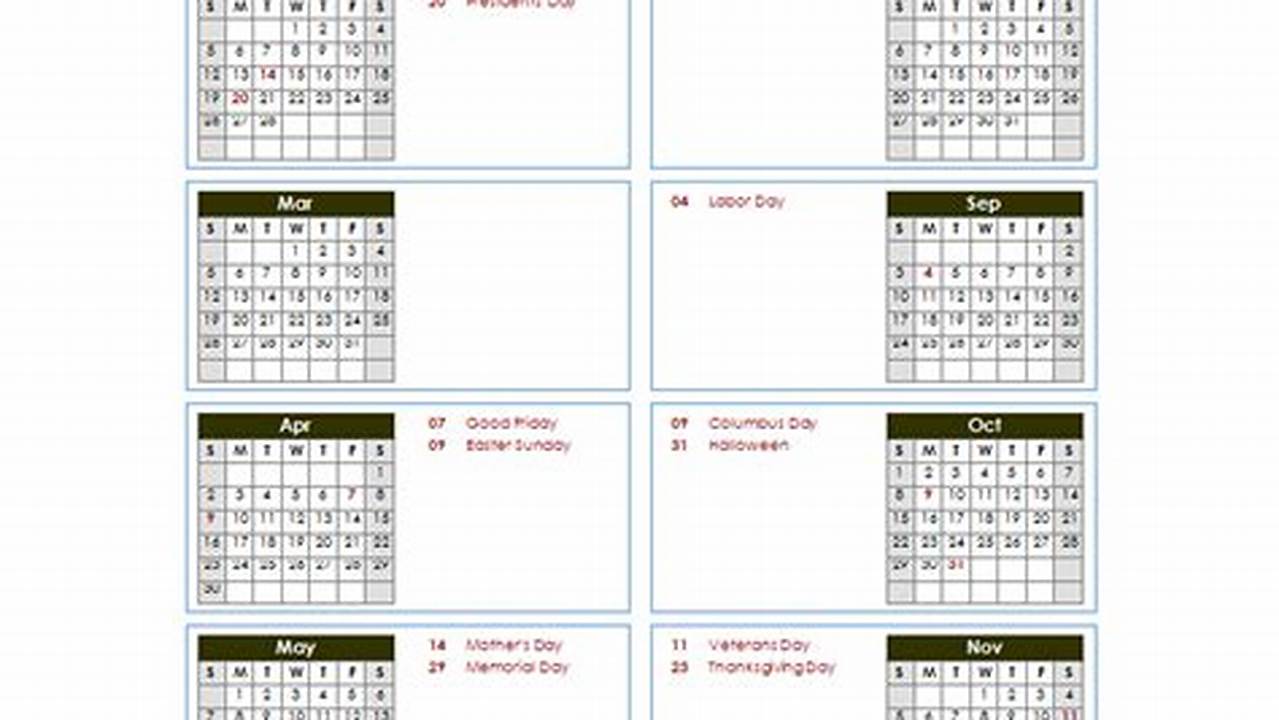 2023-2024 Printable Calendar One Page Templates