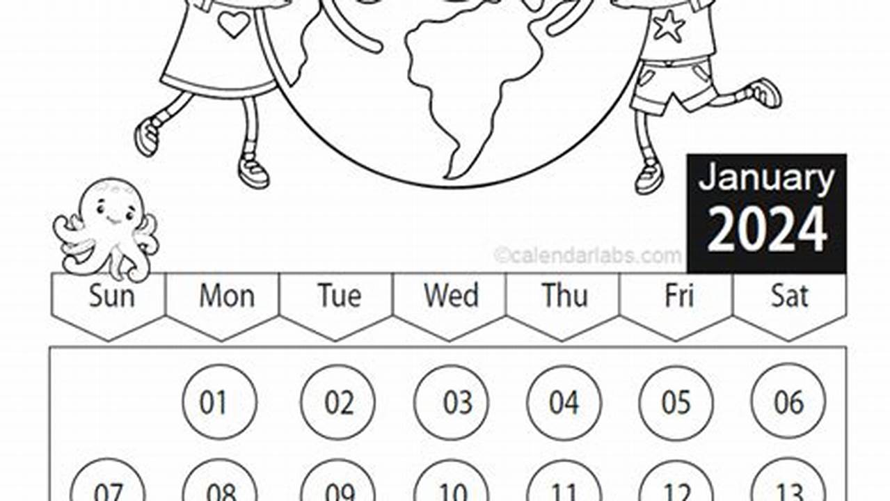 2024 2024 Calendar Template Printable Coloring