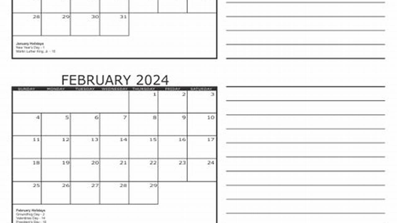 2024 3 Month Calendar Printable Templates