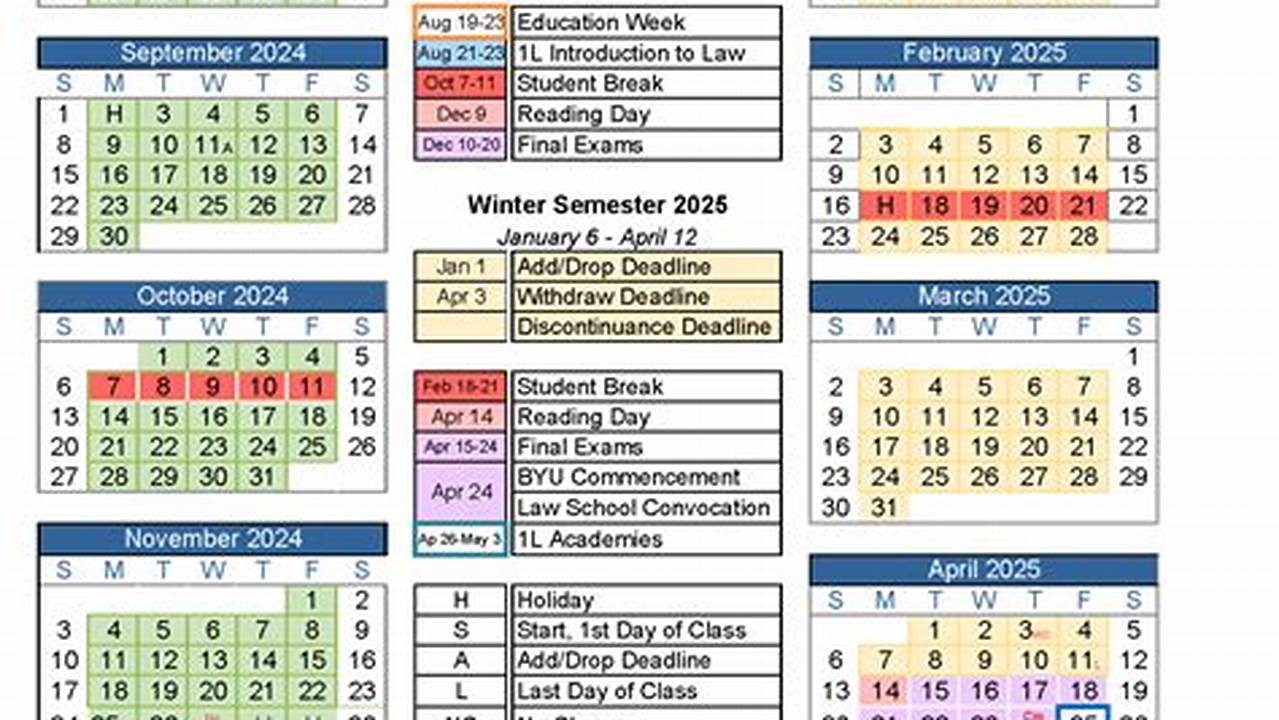 2024 Academic Calendar Byu 2020